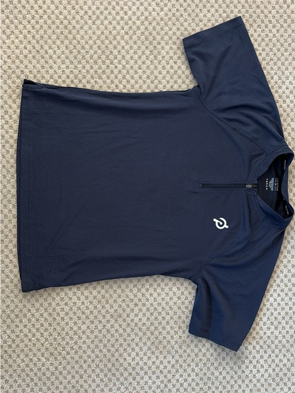 Peloton Navy Blue Short Sleeve Athletic Zip Tee